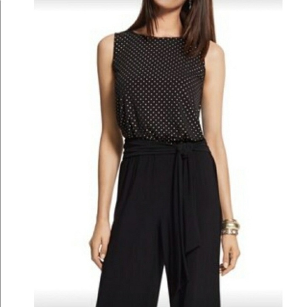 Chico’s Gold and Black Jumpsuit M